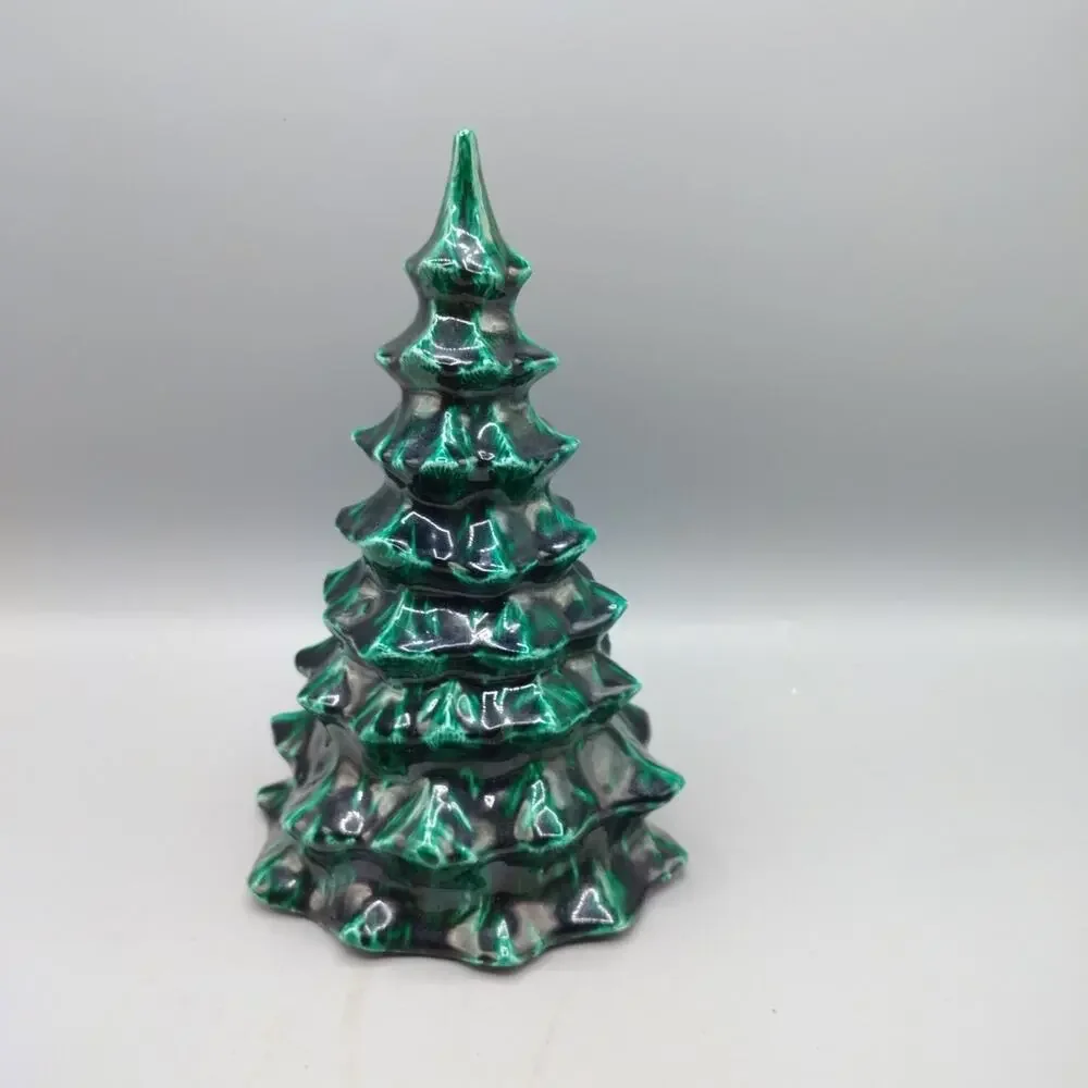Vintage 9” Ceramic Christmas Tree Handmade 1970’s 1980’s No Chips No Base